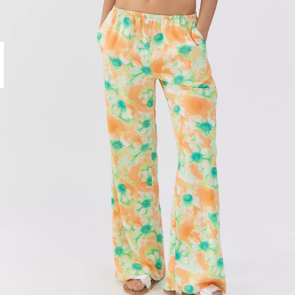 Urban Outfitters Orange & Green flowy pants